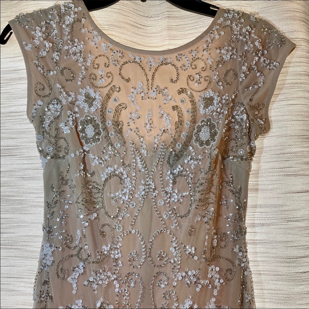 Beautiful champagne color dress ! Only wore once for a special occasion.